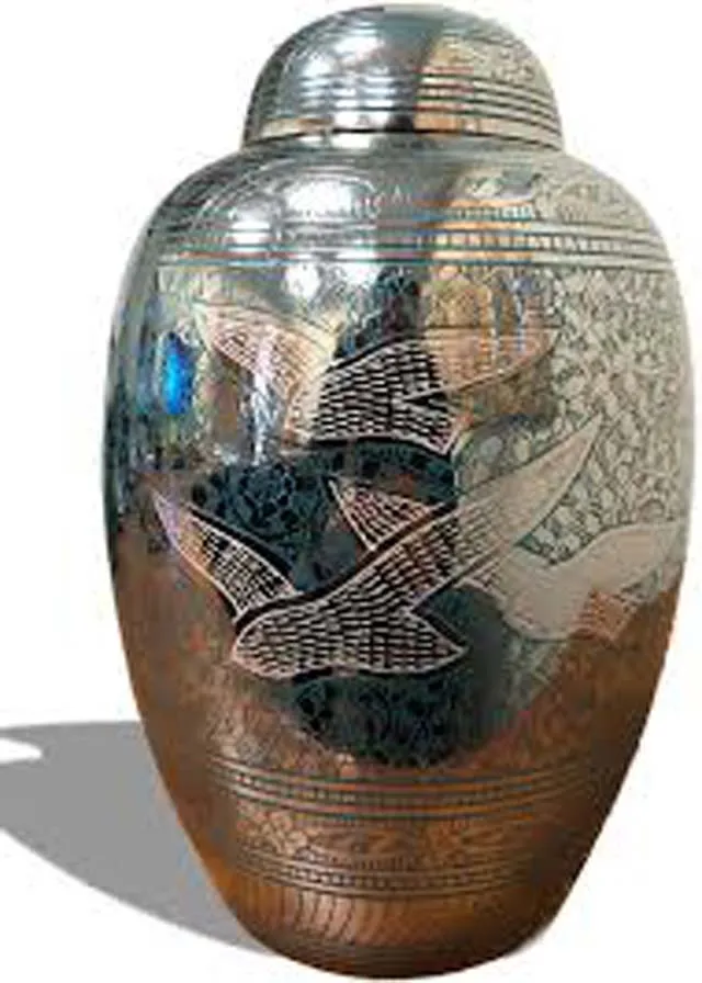 Производитель высококачественных Munar латунь Большой урны кремации с ручная гравировка взрослых принадлежности для похоронных церемоний