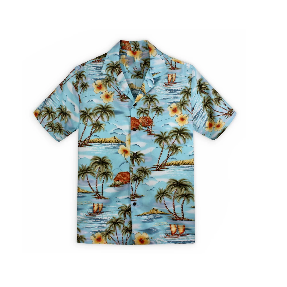 Half White  New Arrival Hawaiian Shirt Customized Style Printed Beach Shirts In Half Sleeves Hawaiian Shirt