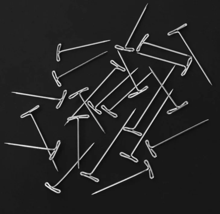 70 Pieces Stainless Steel Wig T Pins & C Curved Needles Set Hair Weave Needles For Wig Making