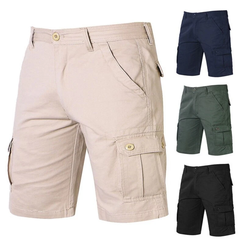 
Mens Cotton Cargo Shorts Multi Pocket 2020 New Military Tactical Work Overalls Baggy Short Trousers Beach Board Shorts 