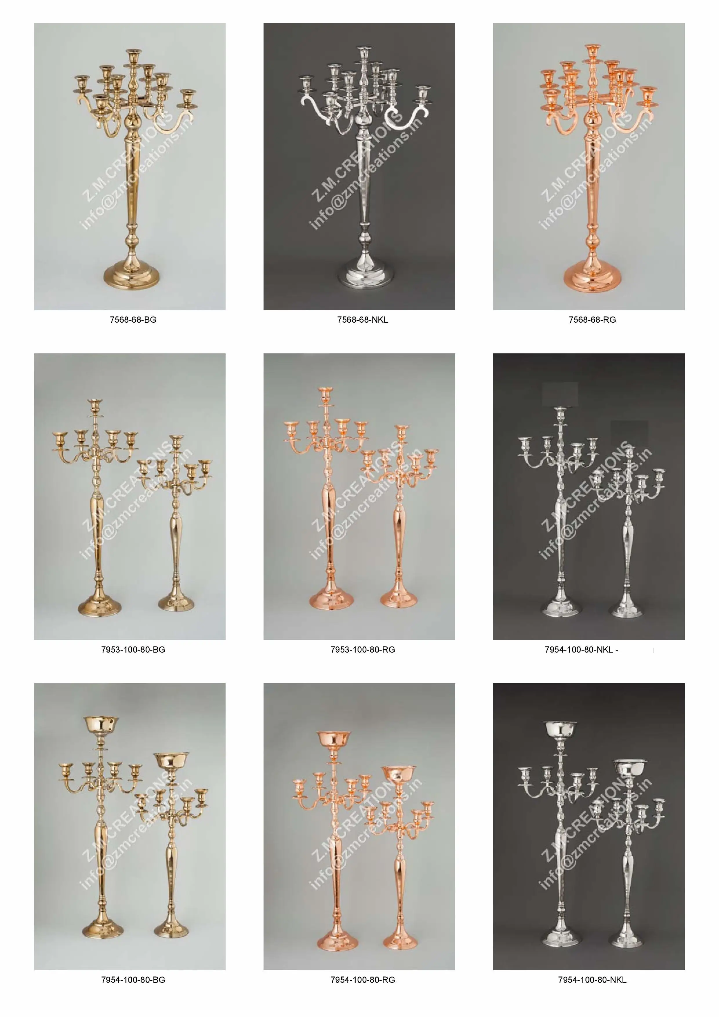 Tall Candelabra Candle Holder 5 Lights Gold Color Wedding Home And Christmas Decoration Centerpiece Made in India