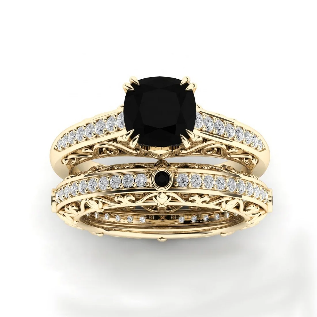 925 Sterling Silver Beautiful Black Onyx Stone Attractive Rings Set from Manufacturer at Factory Price Regular Dealer Online