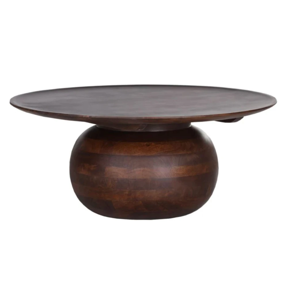 2021 New Style Round coffee tables With Solid Wood And metal crafts storage 3 drawers outdoor tables furniture For Living Room