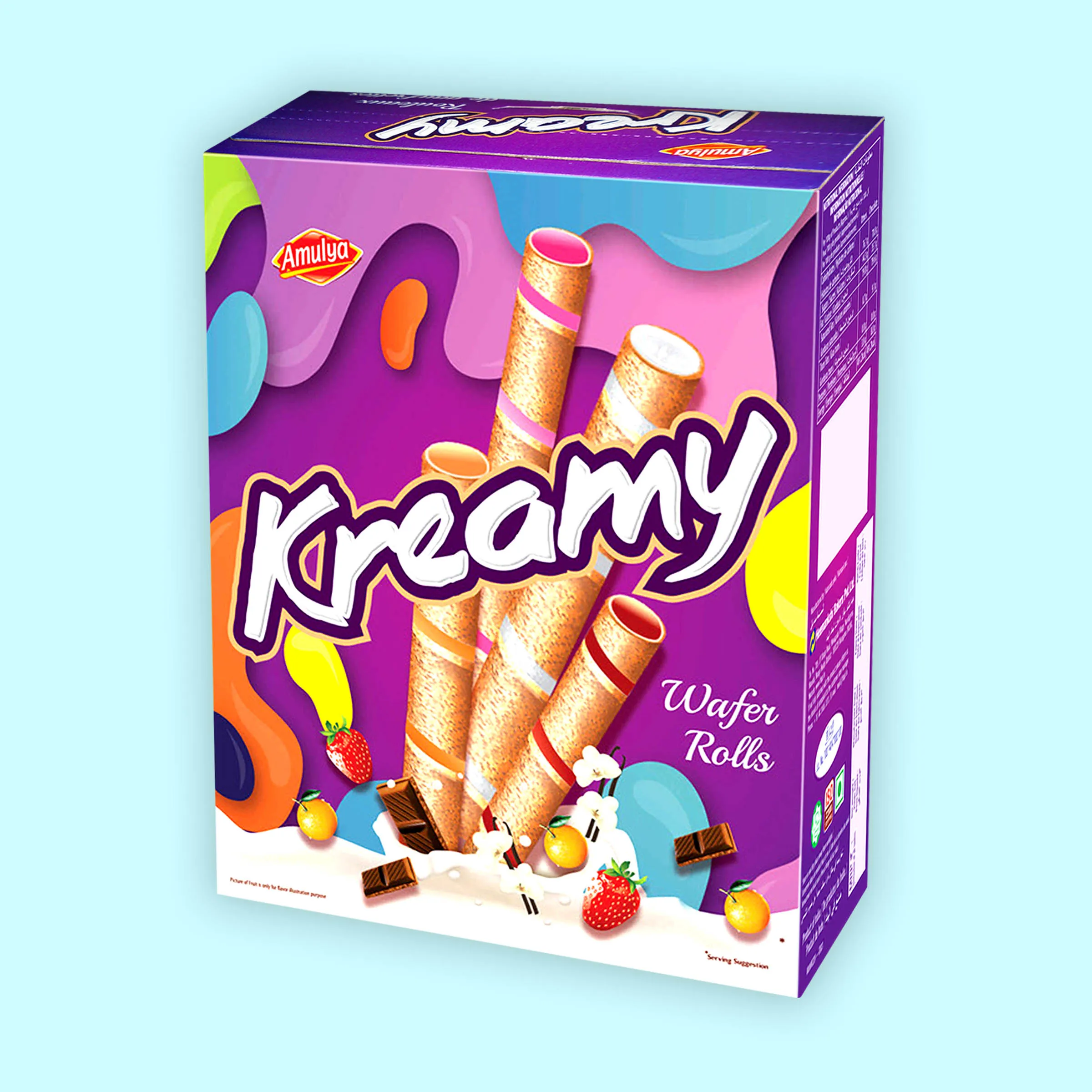 Kreamy Wafer Rolls 200g Cream Filled Stick Biscuit Luxury Creme Attractive packaging Yummy taste Soft Crisp Bite High Quality