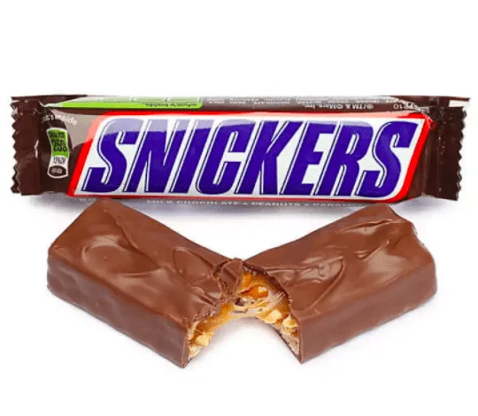 Snickers, Twix, Mars, Bounty Chocolate bars