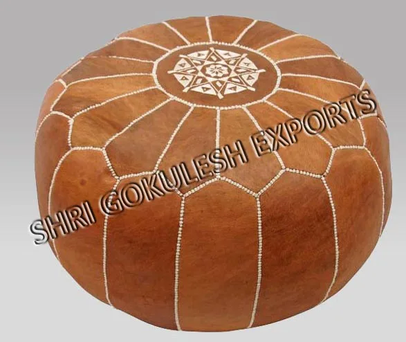 Wholesale Indoor Outdoor Modern Style Leather Poufs Seating Ottoman Square Shape Home Decorations