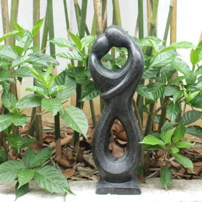Outdoor Black geometrical shape Running Water Garden Resin Fountain Garden Ornaments Garment Decor
