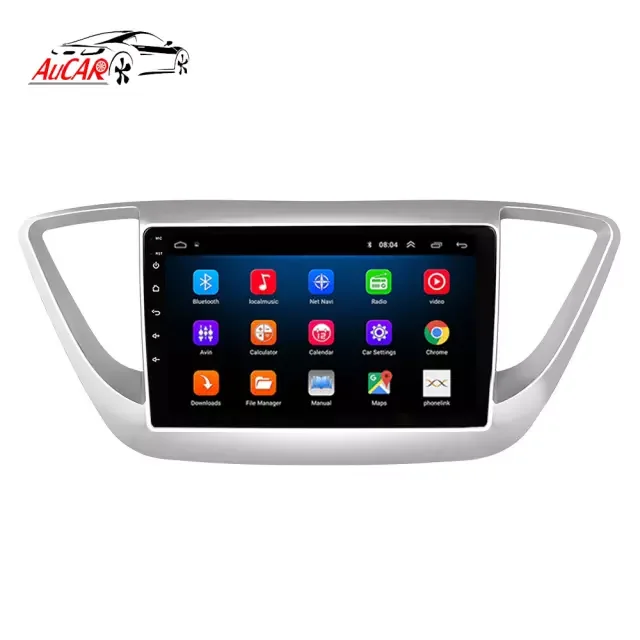 Aucar 9 Touch Screen Stereo Android 10 Car Multimedia DVD Player GPS Navigation Auto Radio For Hyundai Solaris 2 Verna 2016-2018