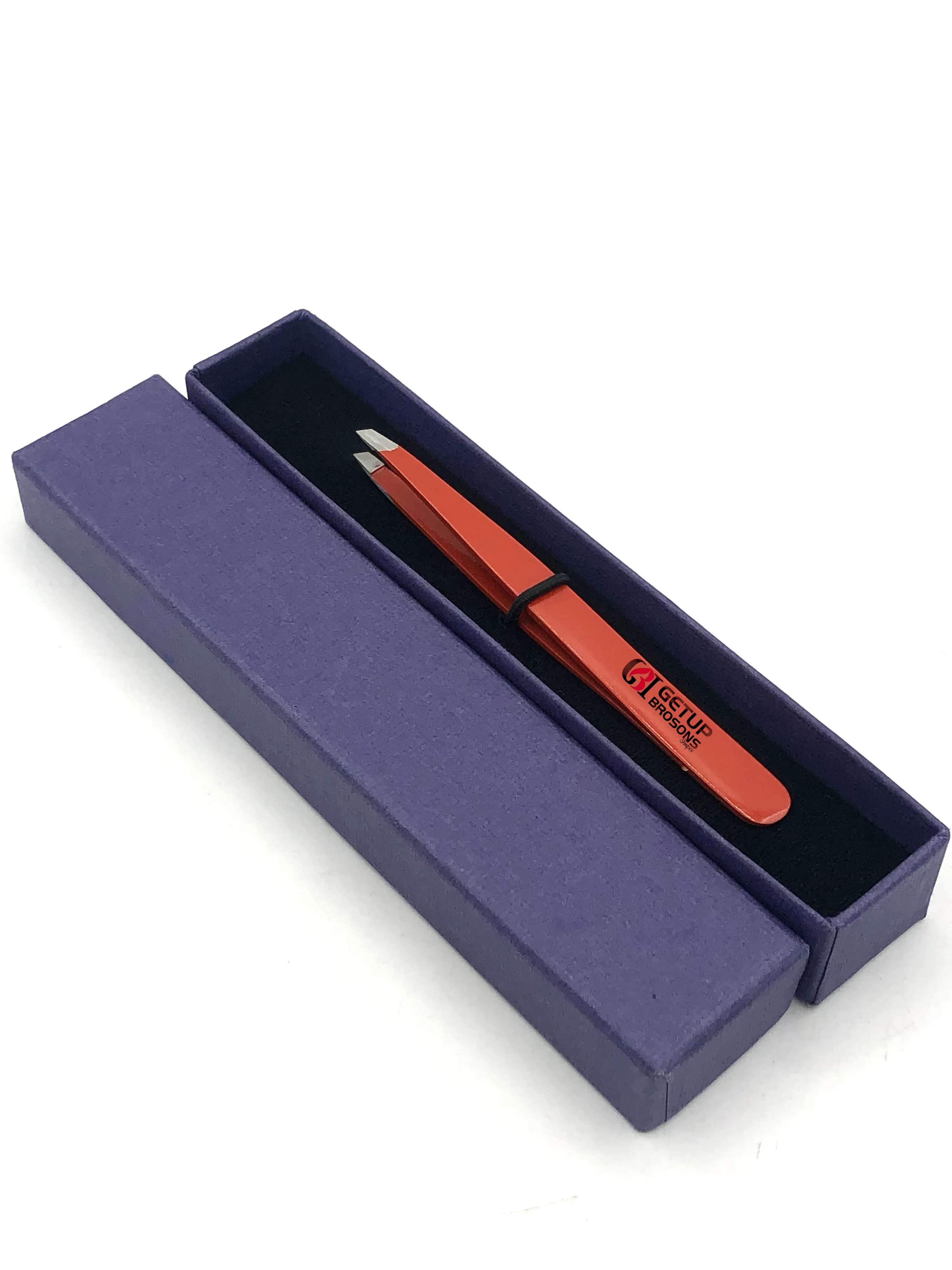 Пинцет для наращивания бровей с оранжевым порошковым покрытием