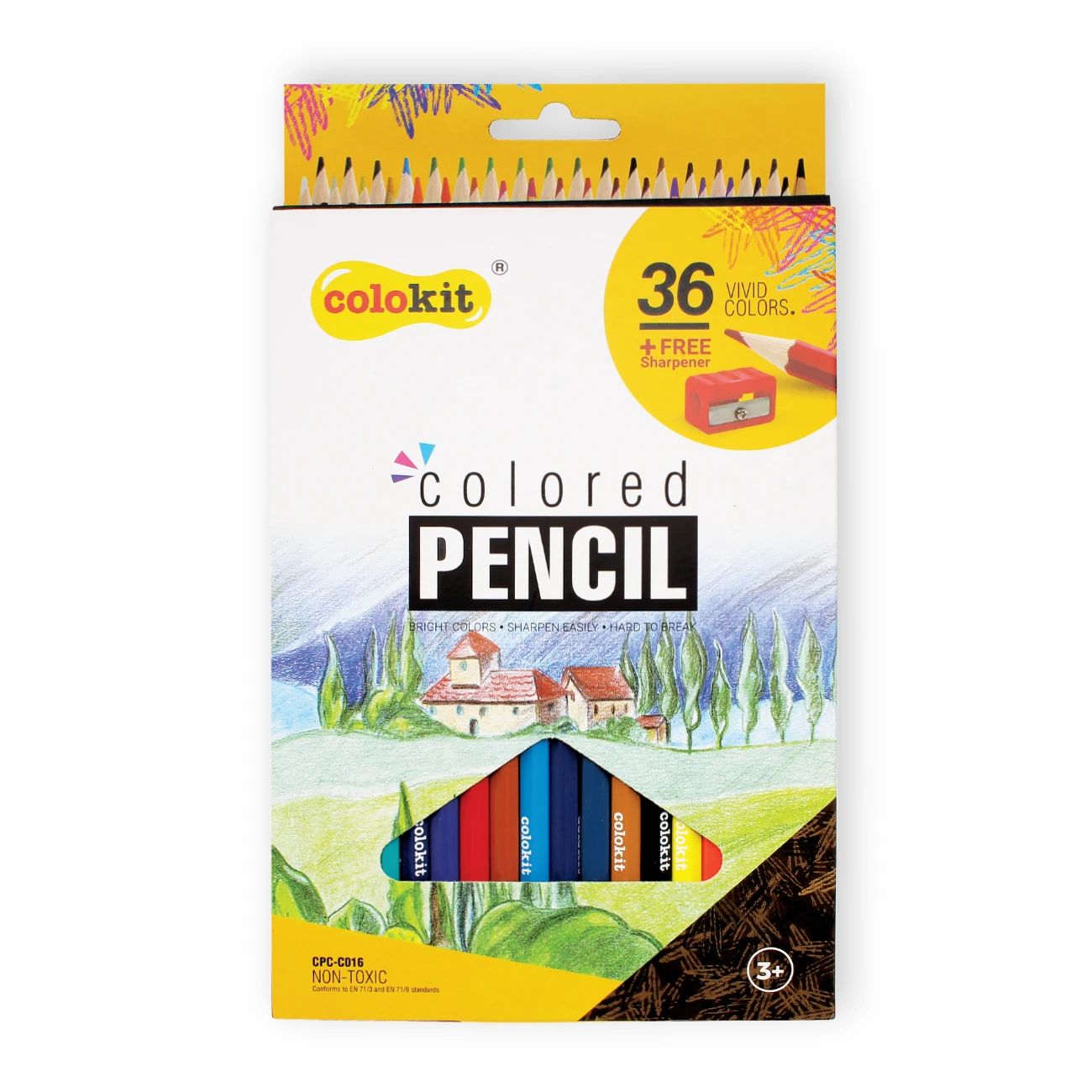 Wholesale Price High Quality 36 Colors CPC-C016 Colored Pencil with Hexagonal Barrel for Kids Drawing from Vietnam