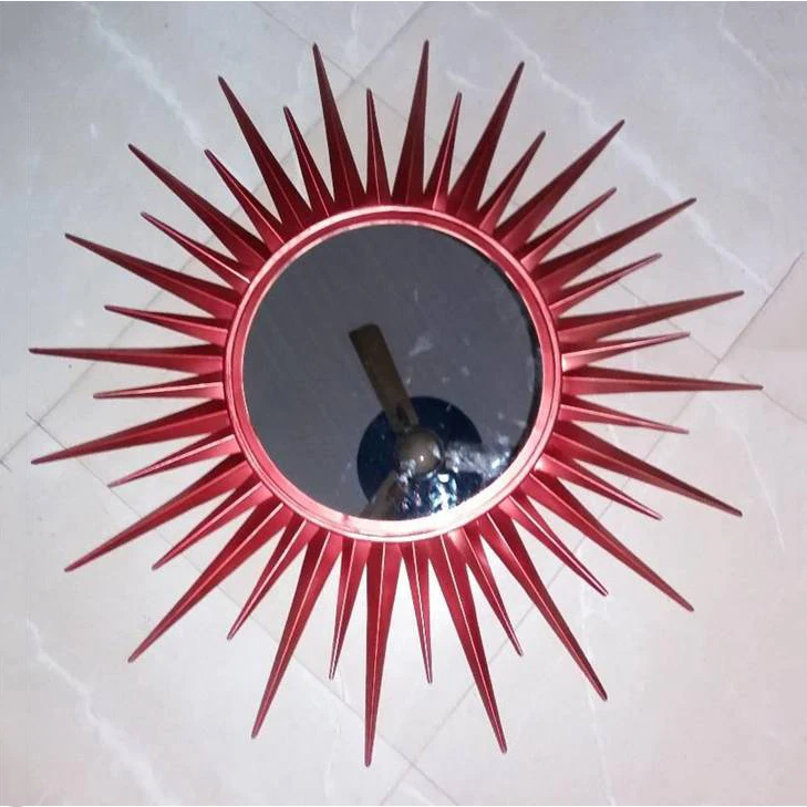 Большое металлическое настенное зеркало в форме солнца золотого цвета для украшения комнаты