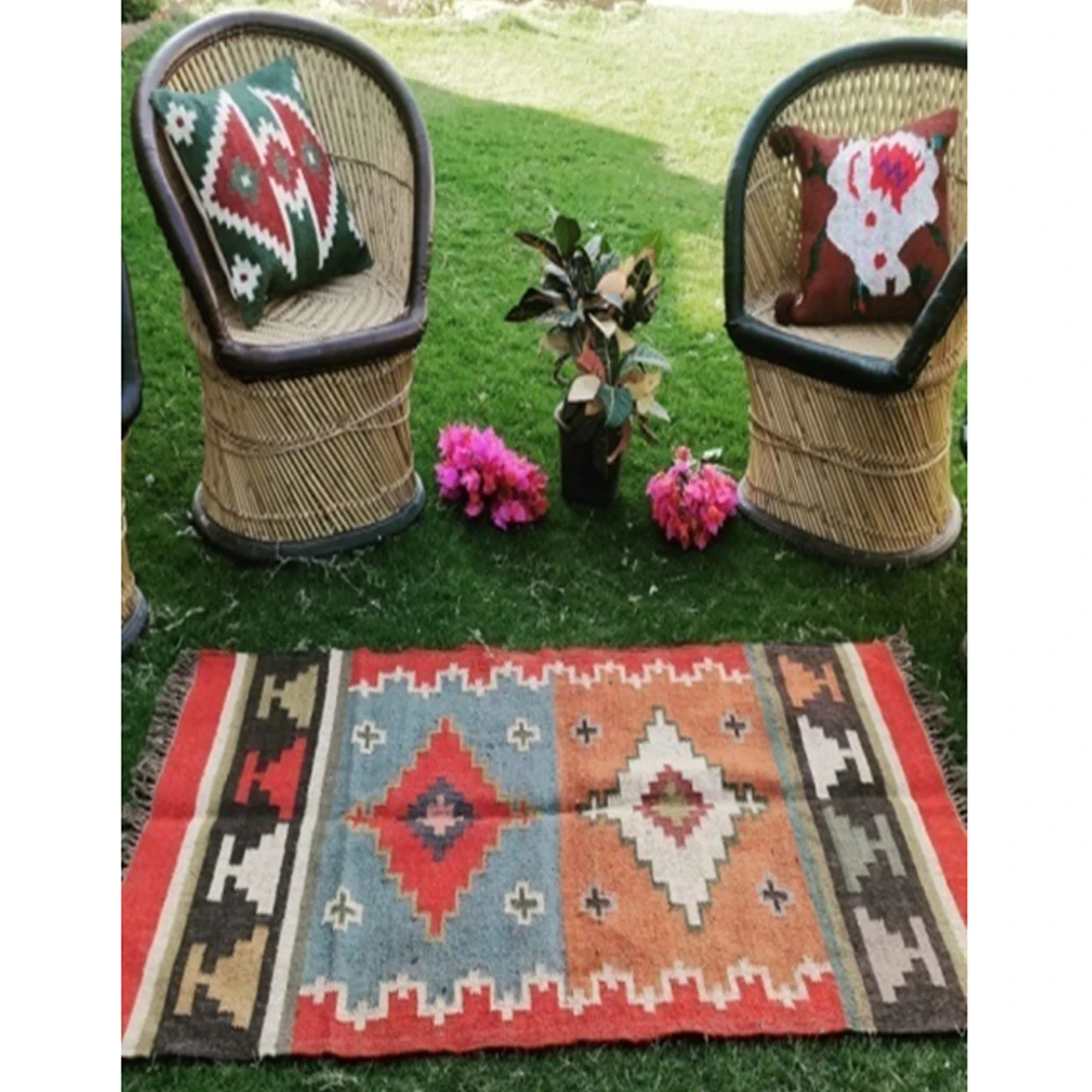 Джайпурские коврики из джута и конопли прямоугольные красные оранжевые современный стиль Тканые вручную ковровые покрытия