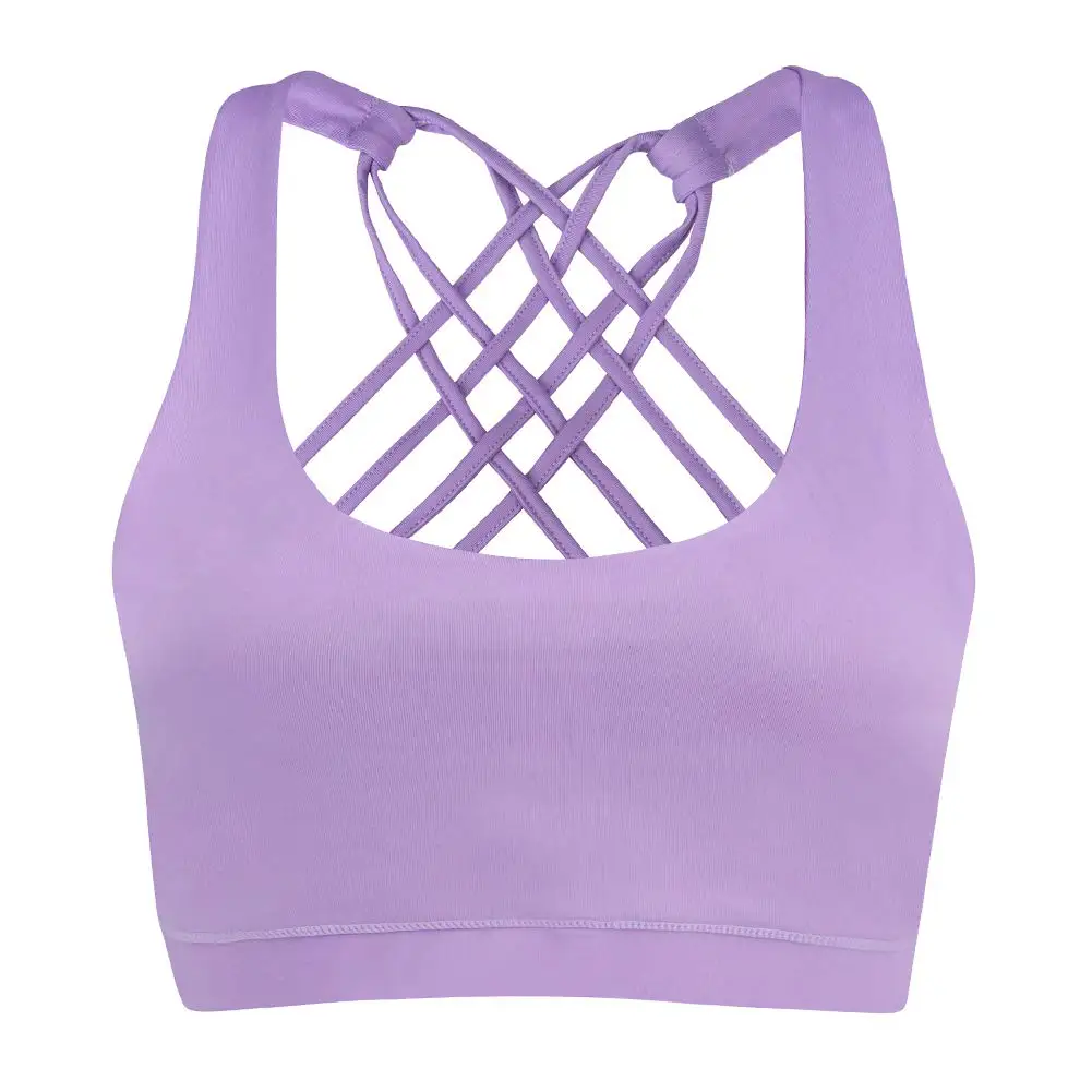 OEM Mesh Crop Top Sport Bra Woman Gym 86% Polyester 14% Spandex Custom Yoga Bra Quick Dry Girls Running Fitness Chest fit bra