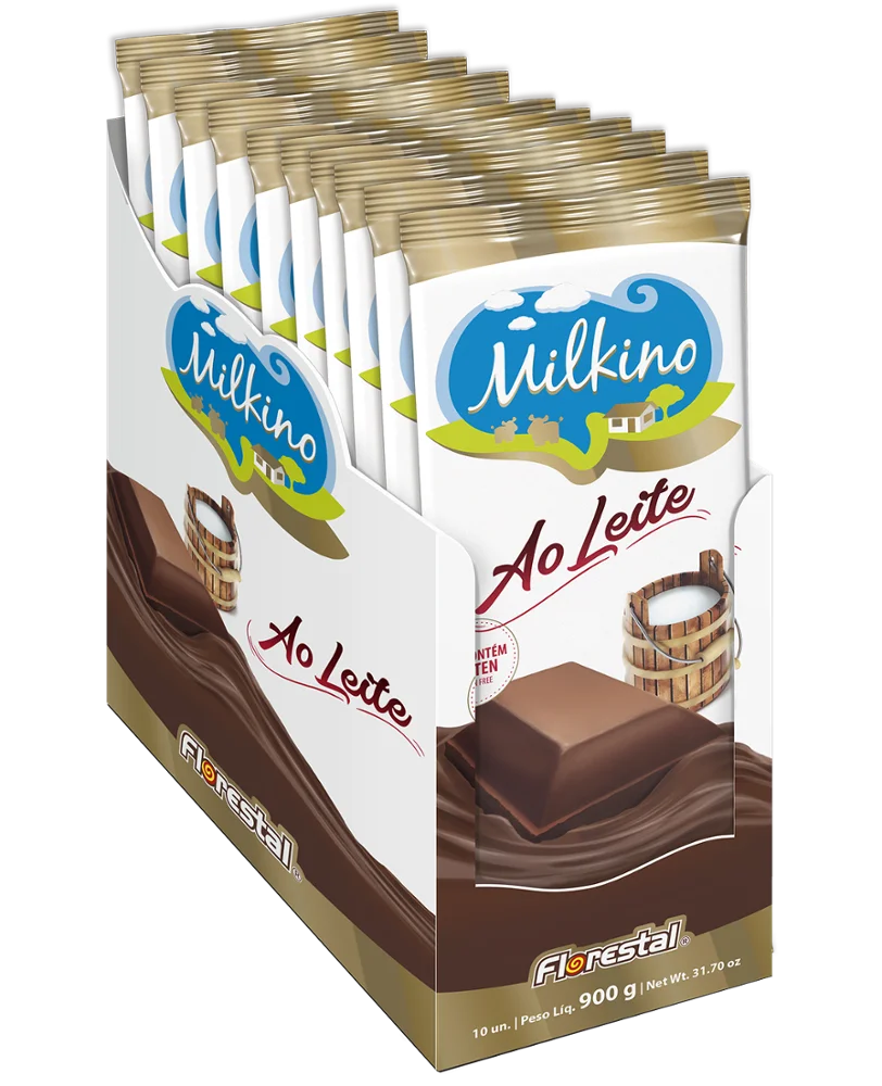 C1011 - Milkino Milk Chocolate Bar 90g x 10un x 4 displays