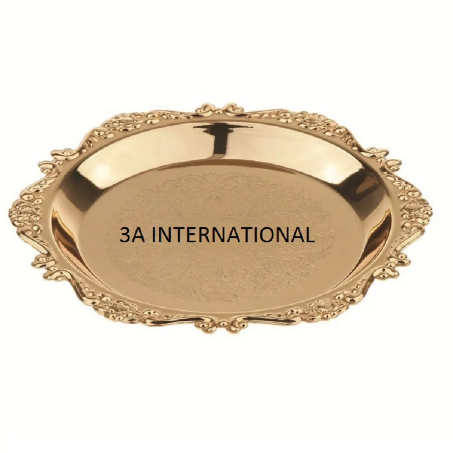  Принадлежности для отеля столовая посуда стеклянная тарелка с золотым ободом подставка под тарелку сервировочные тарелки свадьбы юбилея вечеринки кейтеринга