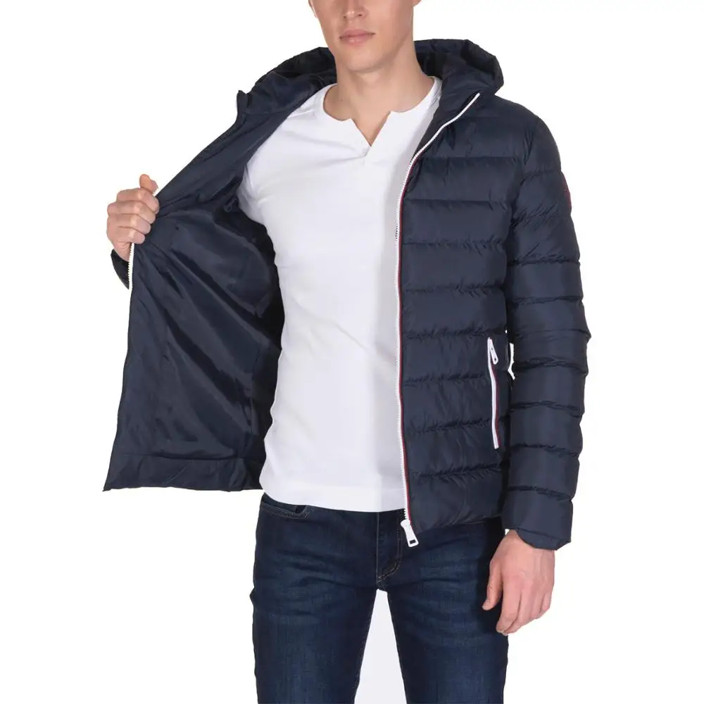 Winter puffer design casual classic fit jacket men COAT // NAVY