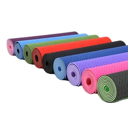 TPE yoga mat Eco-friendly double layer sports mat Custom yoga Non-slip fitness mat