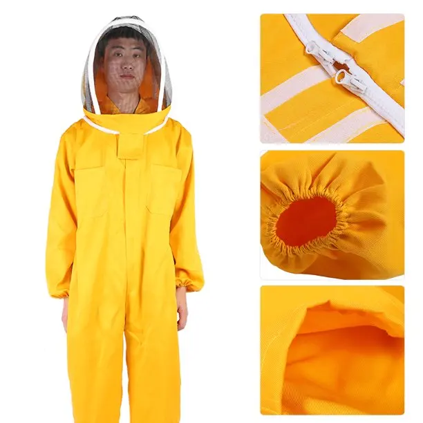 Spacious & High Visibility Protruding Hat with Mesh Veil Screen Protects Beekeeper Face Preventing Stings Unisex Beekeeping Suit