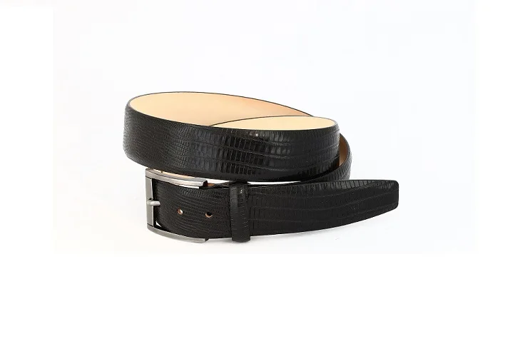 Сварной закругленный ремень из натуральной кожи с принтом