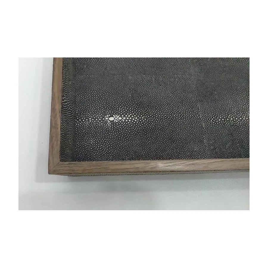 Современный роскошный прямоугольный декоративный искусственный шагреневый поднос для кофейного столика оптом