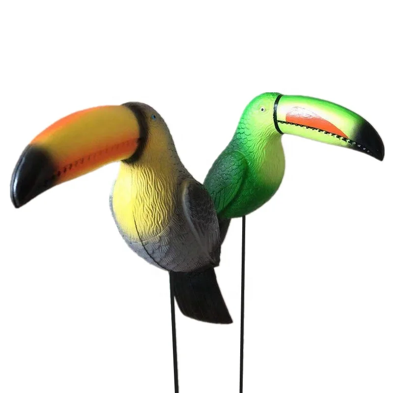 Osgoodway Factory Wholesale Hylaea Toucan Bird Garden Stake Decor Funny Plastic Garden Ornament Lawns Flower Style Edging Home