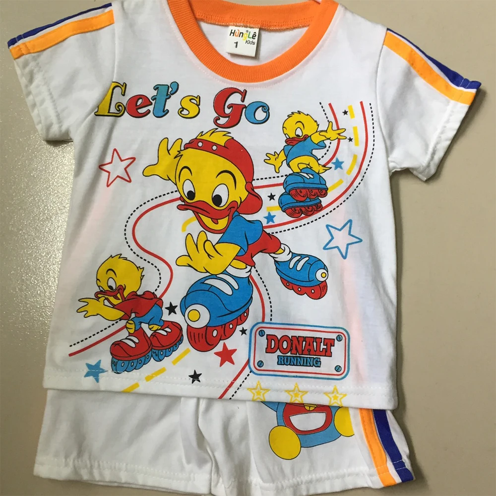 Factory price farm embroidery cotton shirt pants set Children clothes made in Vietnam