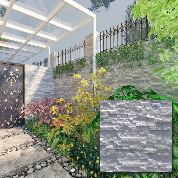 Take your time to view beautiful fence- WHITE MARBLE SPLIT UP FACE