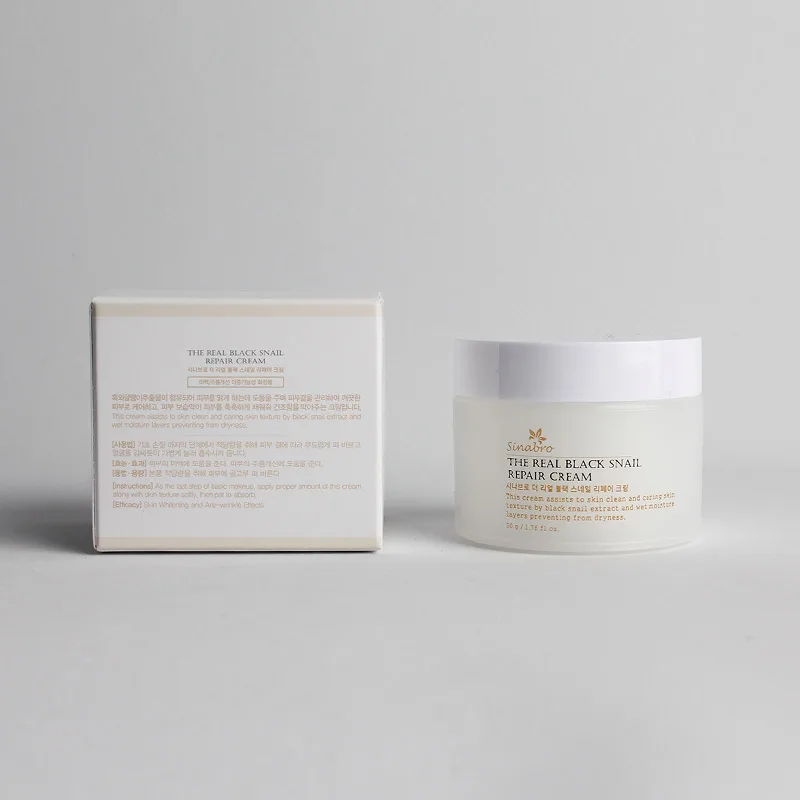 Black Snail Repair Cream 50ml of Korean Skincare Cosmetics for OEM, ODM, Face Cream for Moisturizing, Soothing, Anti-Aging
