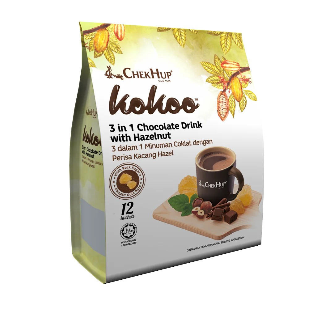 Flavoured Chocolate Drink Chek Hup Kokoo 3in1 Chocolate Drink With Hazelnut From Malaysia