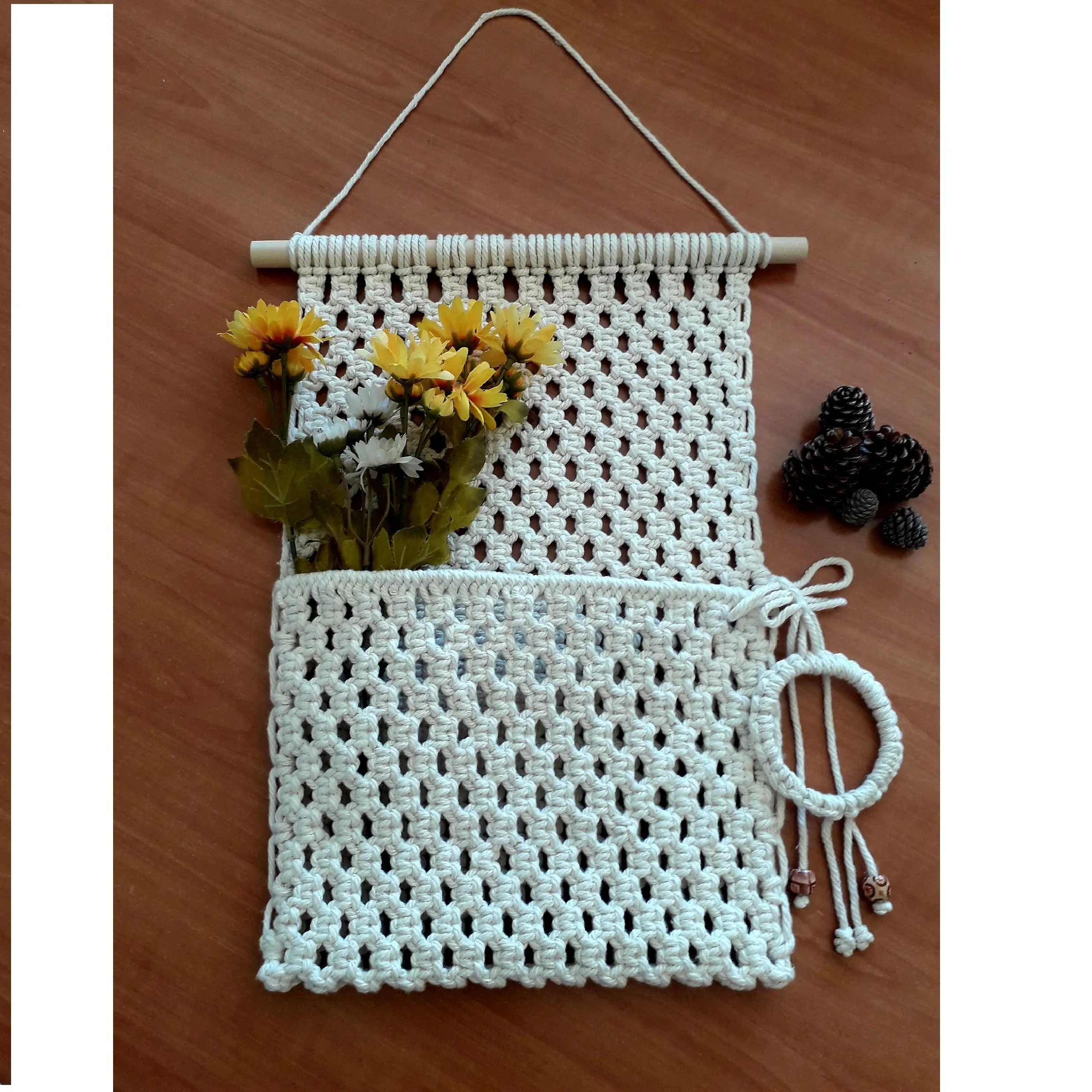 Wholesale Custom Wholesale Orange Color Magazine Holder Macrame Wall Decor Buy Online From India