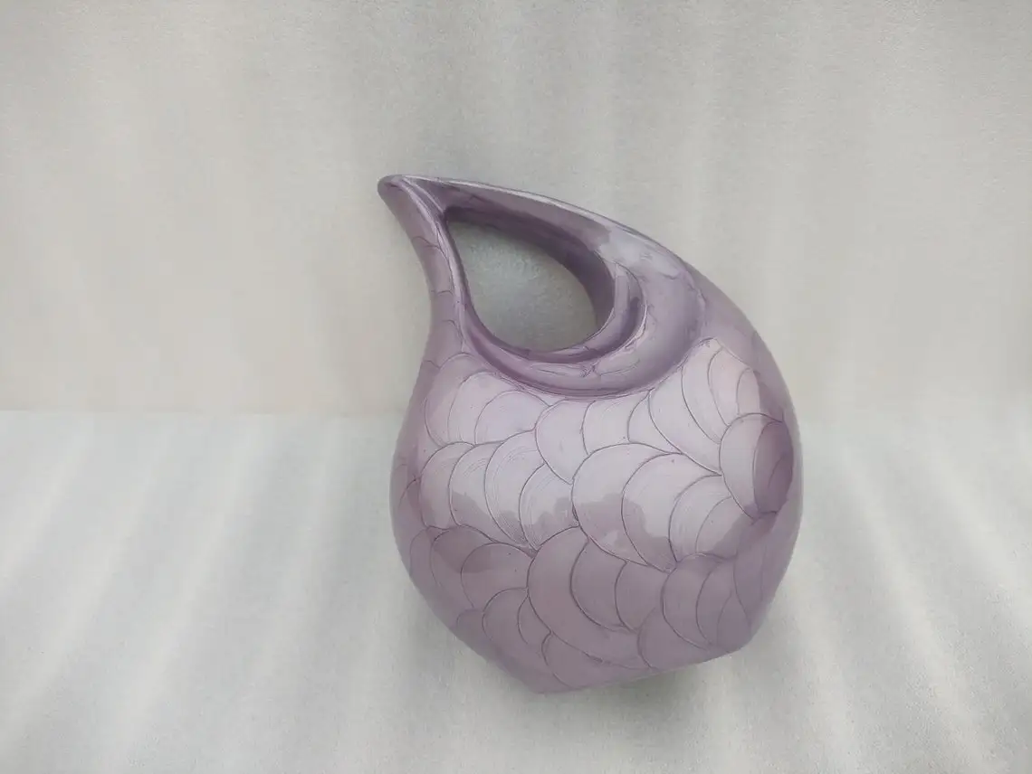 Elegant Multi-Color Enamelled Burial Teardrop Cremation Urn in Metal with Unique Design Perfect for Mini Keepsake and Bulk Buy