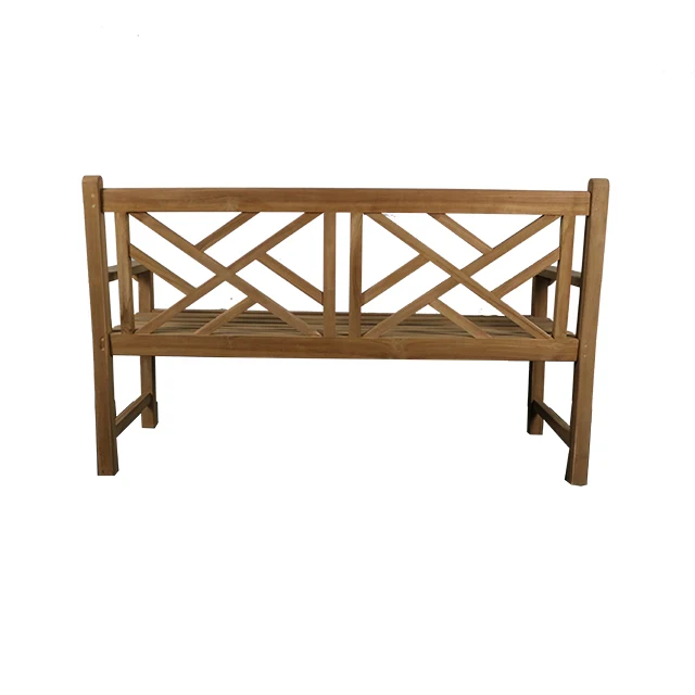  Уличная мебель из массива тикового дерева на 2 сиденья с перекрестной спинкой