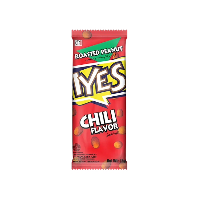 High Quality Peanut Roasted Coated Snack Iyes 12 gr Chili Flavor