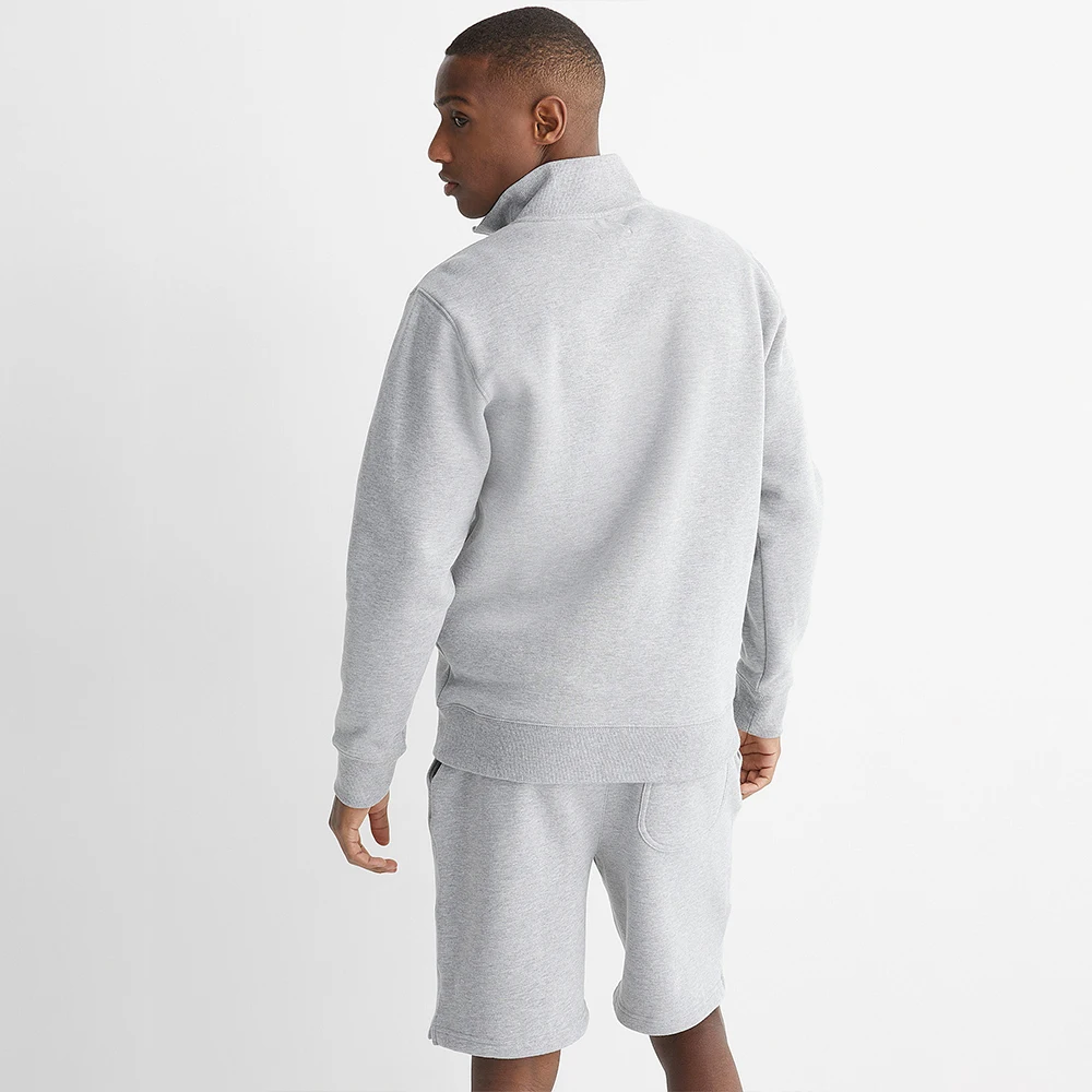 Customized Logo Men Quarter Zip Gym Sports Plain Sweatshirt For Fitness Premium Fleece Heavy GSM Custom Wholesale Sweatshirts