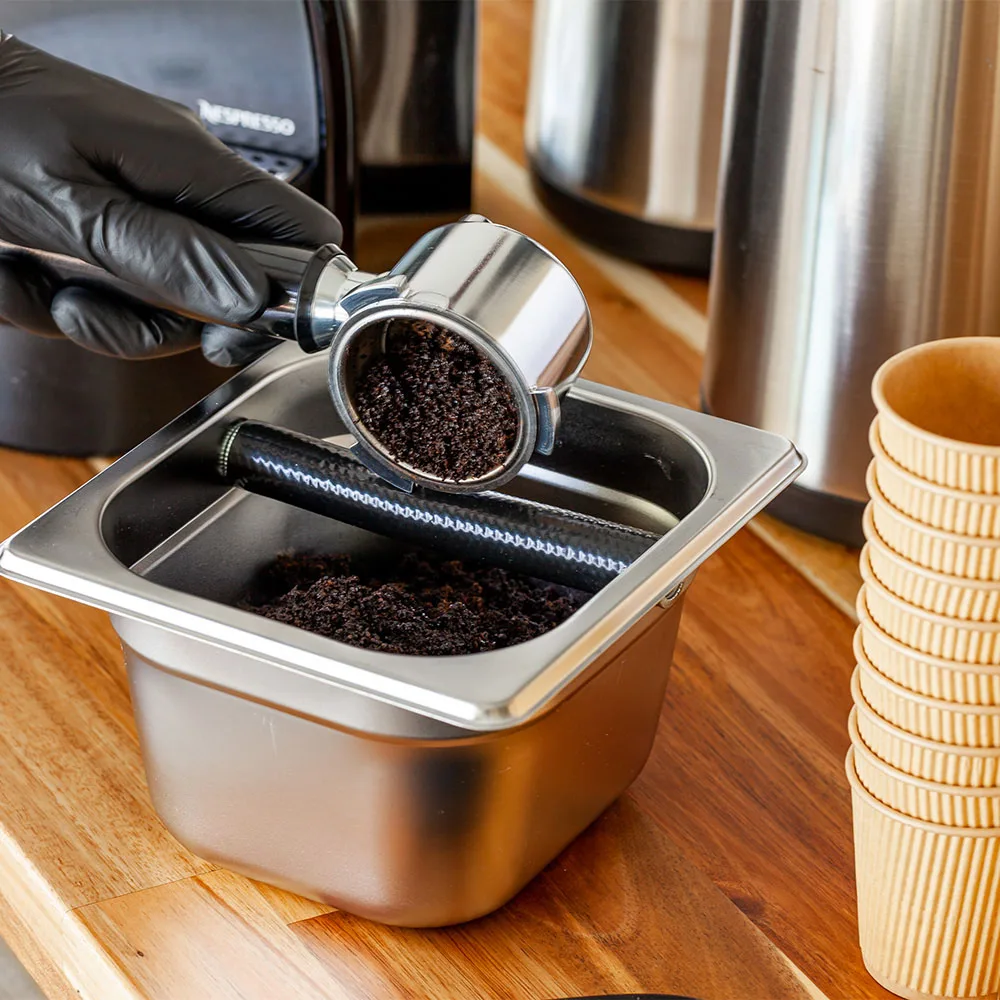  Глубокий кофейный/Эспрессо детонационный ящик restпрессо из нержавеющей стали-7 дюймов x 6 1/2x6 дюймов-1 коробка
