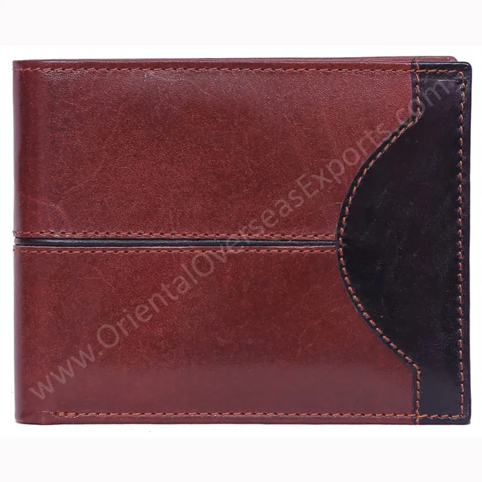 Custom Logo Branded Men Leather Wallets Rfid Protected Custom Embossed Coin Pocket Leather Wallets Transparent Credit Card