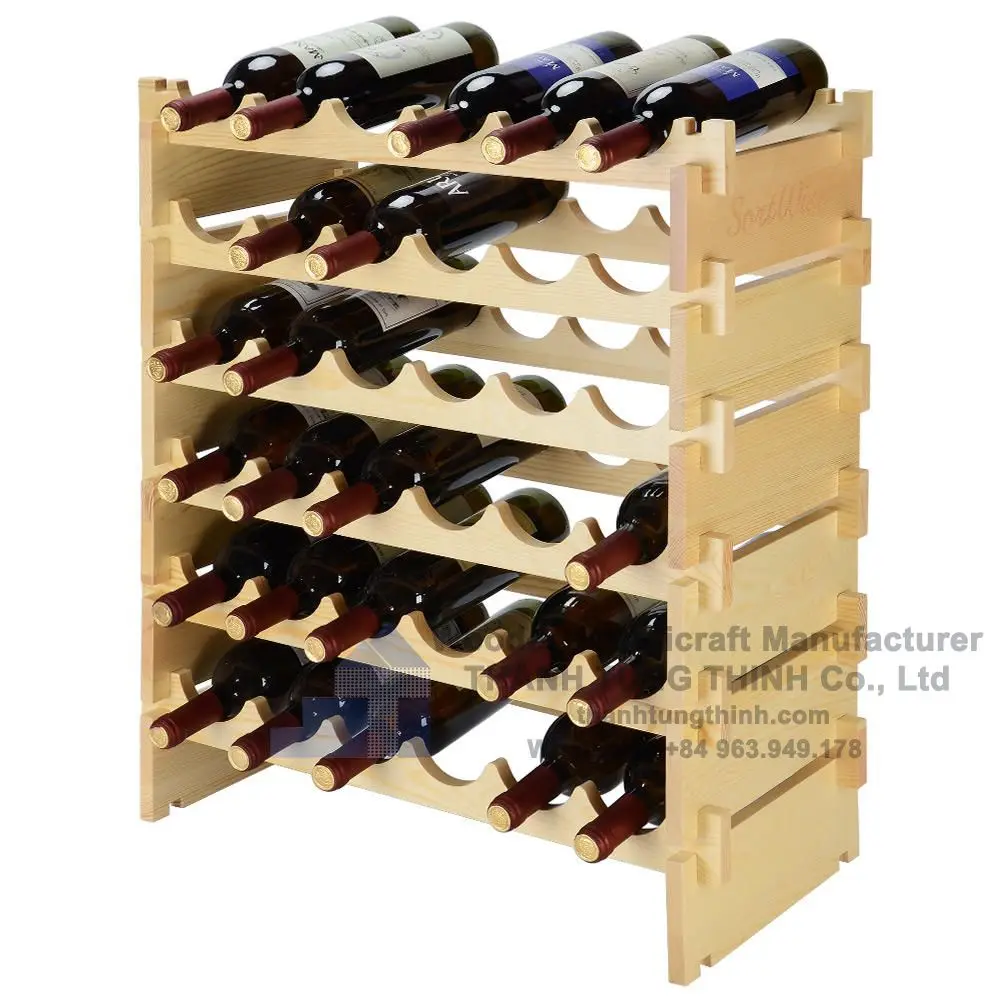 Hot item Solid wooden wall mounted wine rack With Wine Glass Holder WhatsApp: +84 961005832