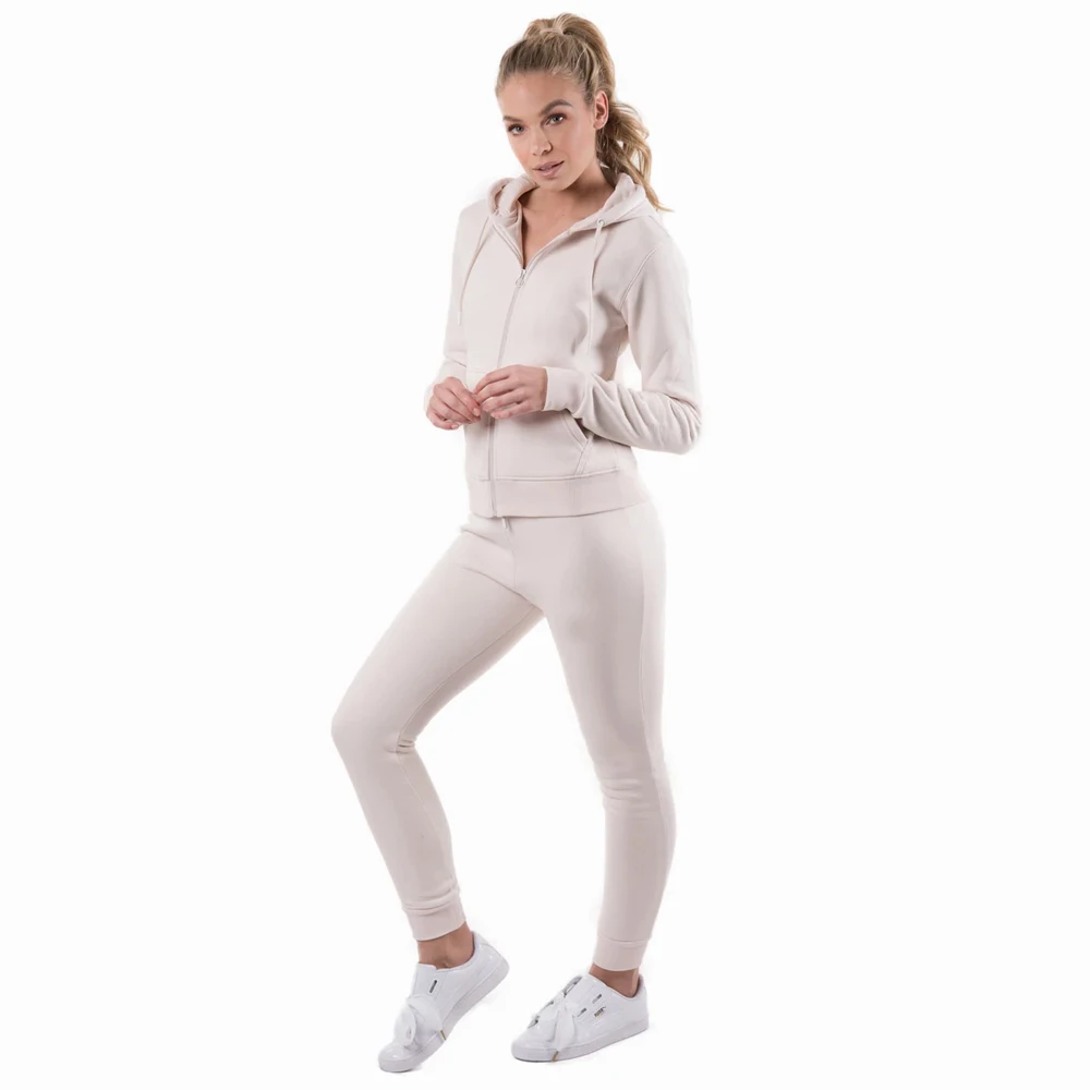 Custom Logo Ladies Jogger 2 Piece Fitness Clothing Sweat Track Suits Jogging Sportsuit Womens Tracksuits
