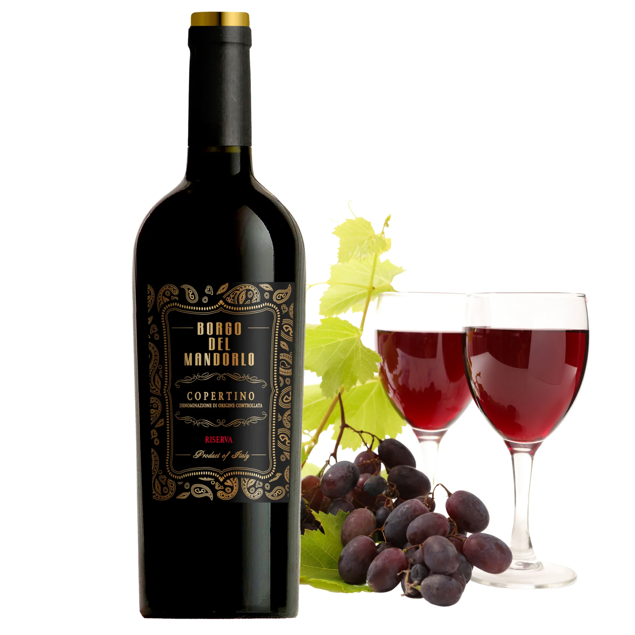 Red Wine bottles for sale - Copertino DOC Riserva Borgo del Mandorlo - Red wine brand