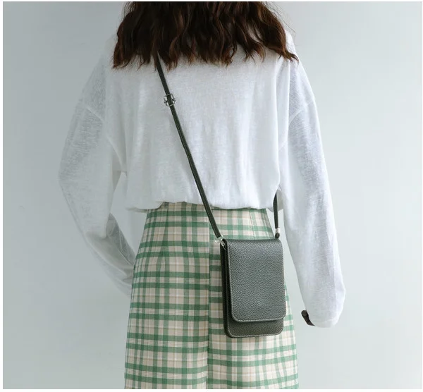 Best seller new design touch screen phone wallet leather flip cover shoulder phone crossbody bag girl touchscreen phone bags