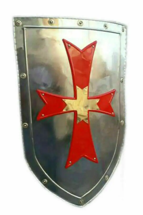 Medieval Heavy Red Cross Knight Shield Battle Armor Medieval Heater Shield 28' CHMN2016