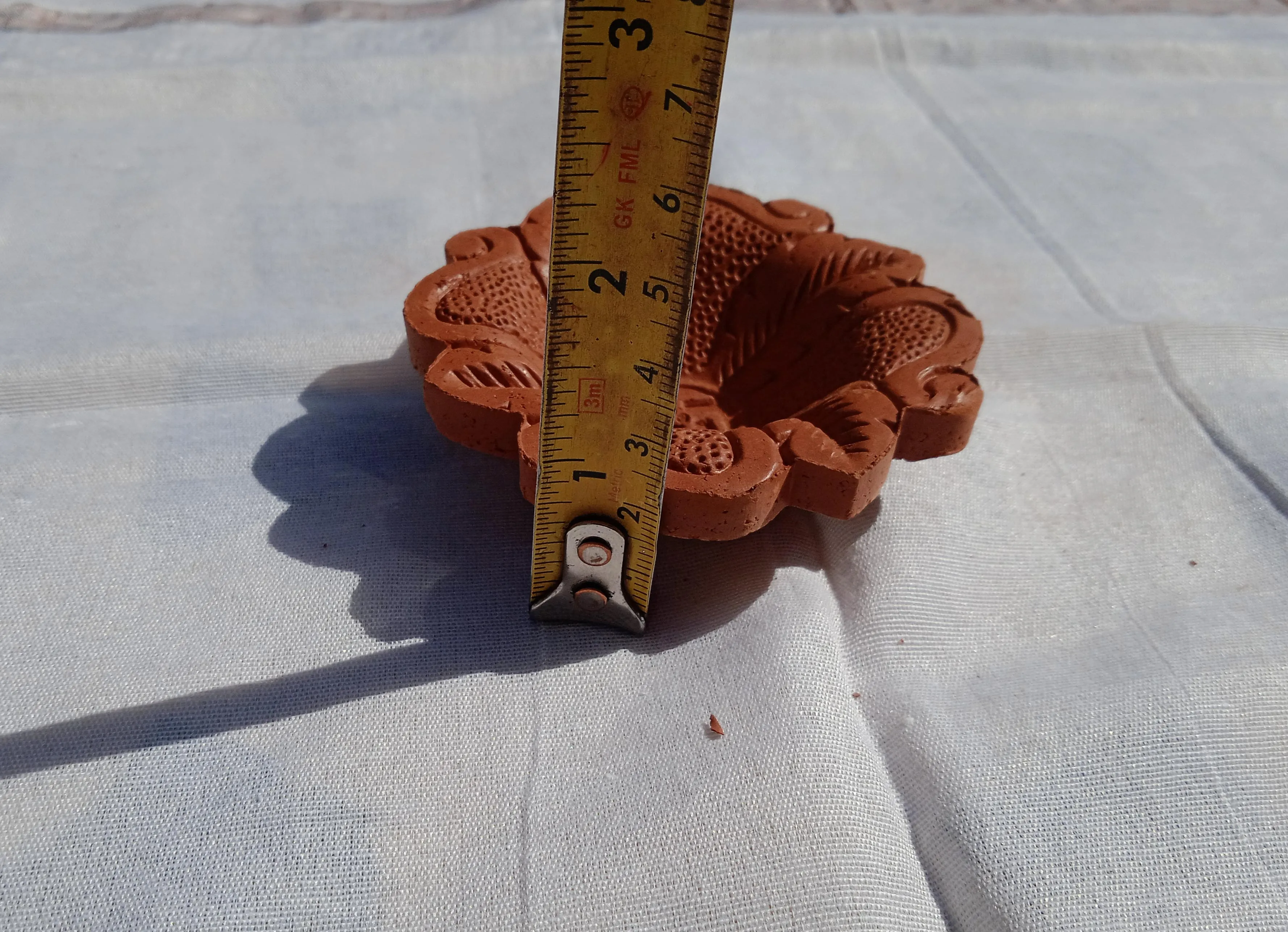 Natural clay terracotta Handmade red clay diwali diyas oil lamps for diwali festival and rituals in flower design