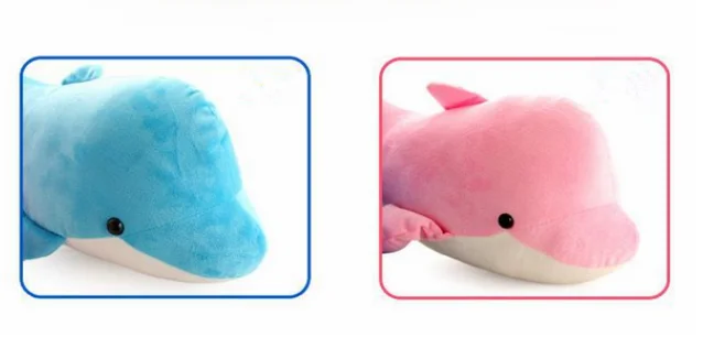 2020 Custom Soft Sea World Stuffed Dolphin Plush Animal Toy/Hold Pillow Cushion Blue plush Dolphin pillow toy for promotion/