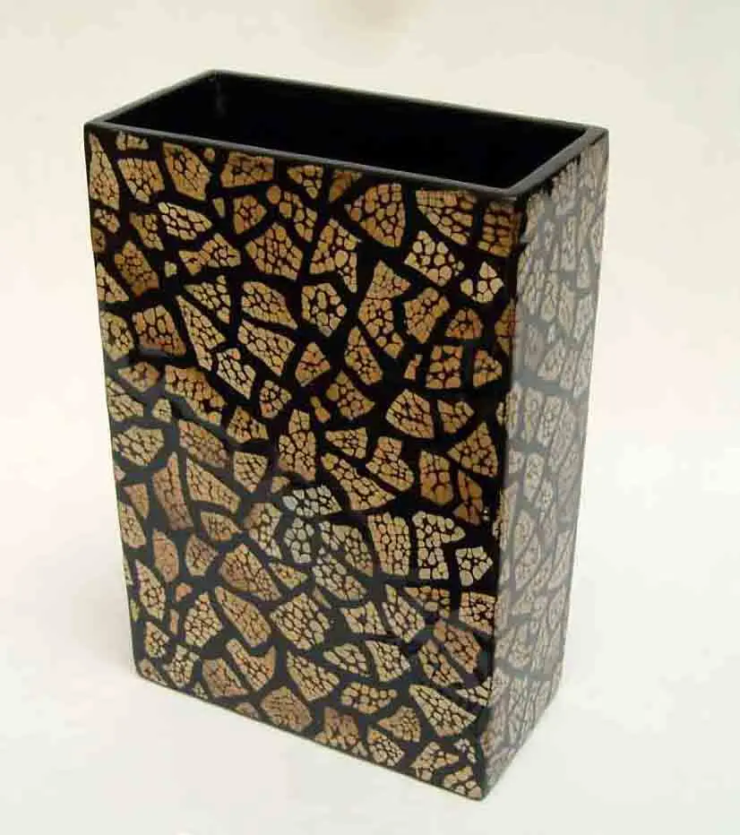 
Rectangular lacquer vase with egg-cell finishing, Vietnam handicrafts, suitable for home-decor, tableware, houseware 