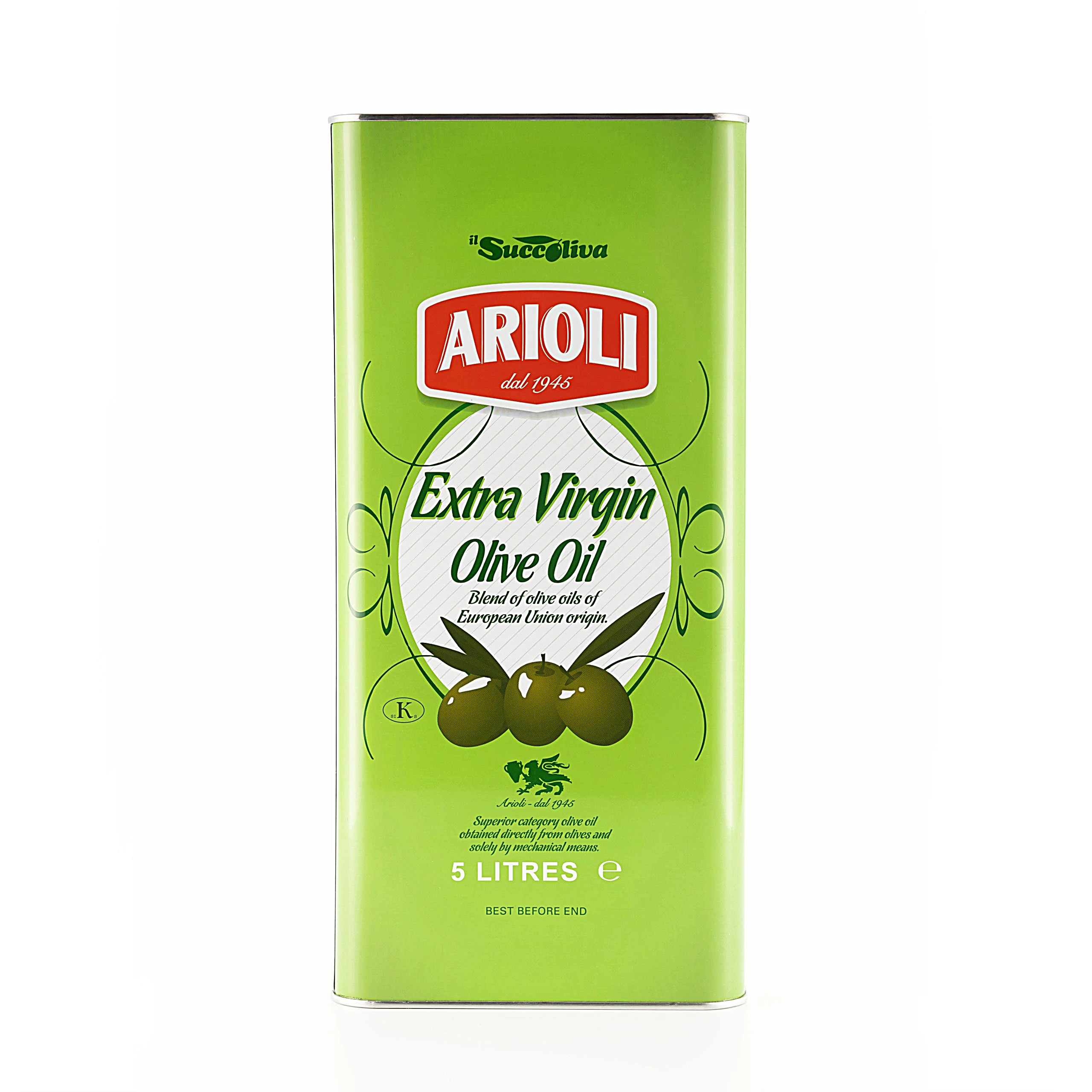 Good commercial quality Extra Virgin OO of European Community origin  ARIOLI IL SUCCOLIVA 5Lt. Tin for Ho.Re.Ca channels