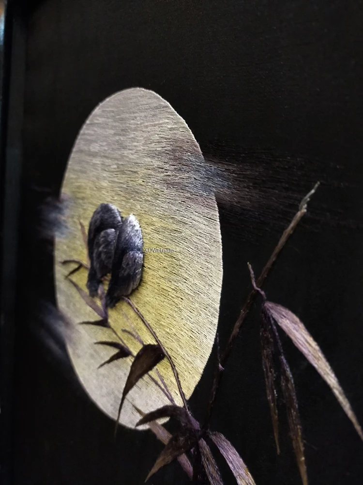 Уникальная Техника картины животные тема свидание под лунным светом две стороны ручная вышивка искусства