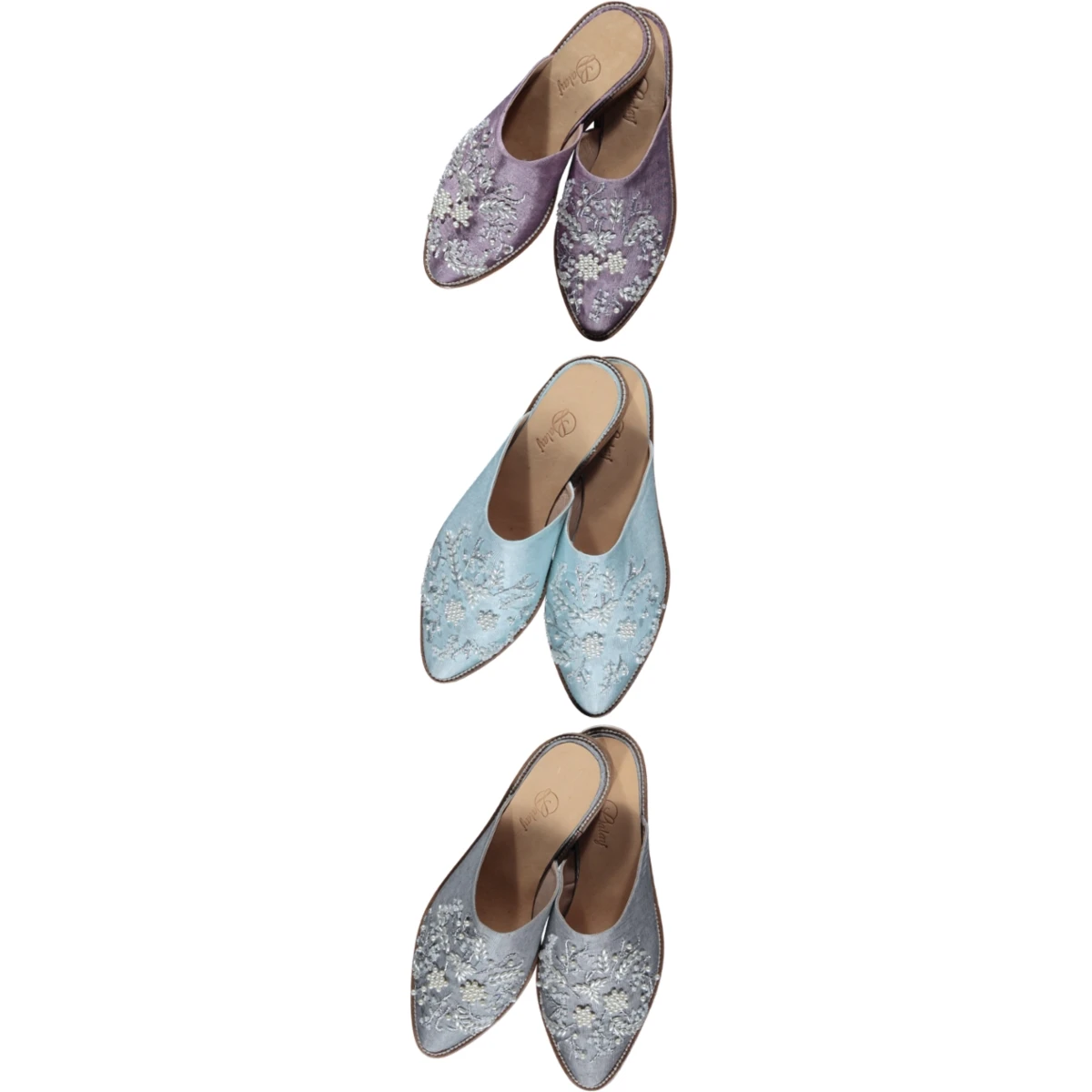 Handmade Shoe Genuine Leather with Embroider Women Indoor and Outdoor Non slip Comfortable Soft Leather Female Slippers