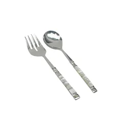 Stainless Steel Spoon and Fork With Mother Of Pearl Handle Cutlery Set Includes Fork and Spoon Modern Design Cutlery