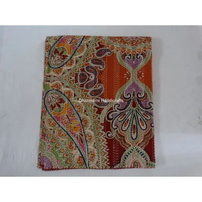 Красивое Хлопковое одеяло ручной работы Kantha домашнее декоративное покрывало оптовая продажа индийское ручное с принтом Gudari