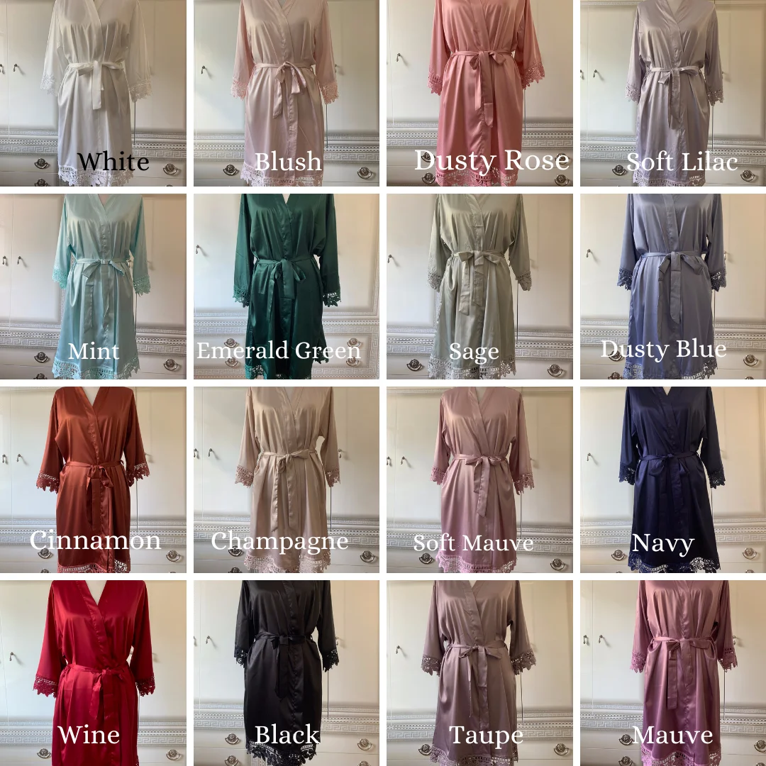 Должен попытаться кружевной халат шелк персонализированные невесты robe женские атласные свадебные туфли оптовая продажа свадебный душ для и подружки невесты; Халаты